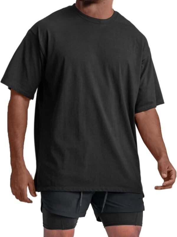 Men Oversized Workout T-Shirts Lightweight Quick Dry Short Sleeve Tshirts Crew Neck Loose Fit Athletic Tops