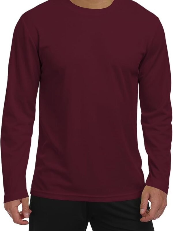 Men Long Sleeve Sun Shirt Lightweight Workout UV Protection Quick Dry Hiking Tee Shirts Cycling Fishing Athletic Tops