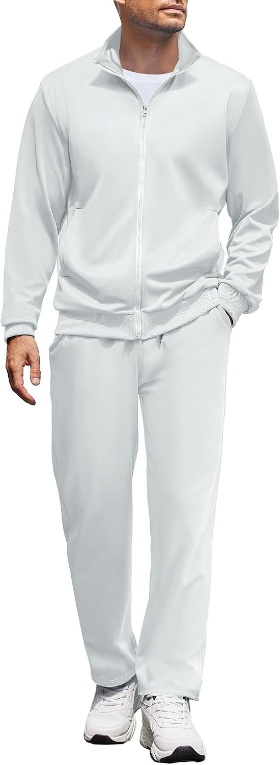 Men Tracksuits Casual Sweatsuit 2 Piece Full Zip Athletic Jogging Suit Sets Sport Sweat Suit
