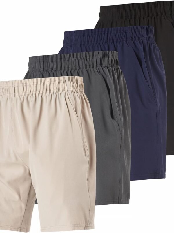Men Workout Gym Shorts Men Casual 4 Pack Quick Dry Men Athletic Running Shorts for Men 7 Inch Inseam