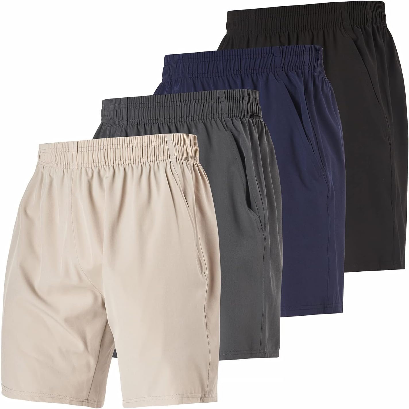 Men Workout Gym Shorts Men Casual 4 Pack Quick Dry Men Athletic Running Shorts for Men 7 Inch Inseam