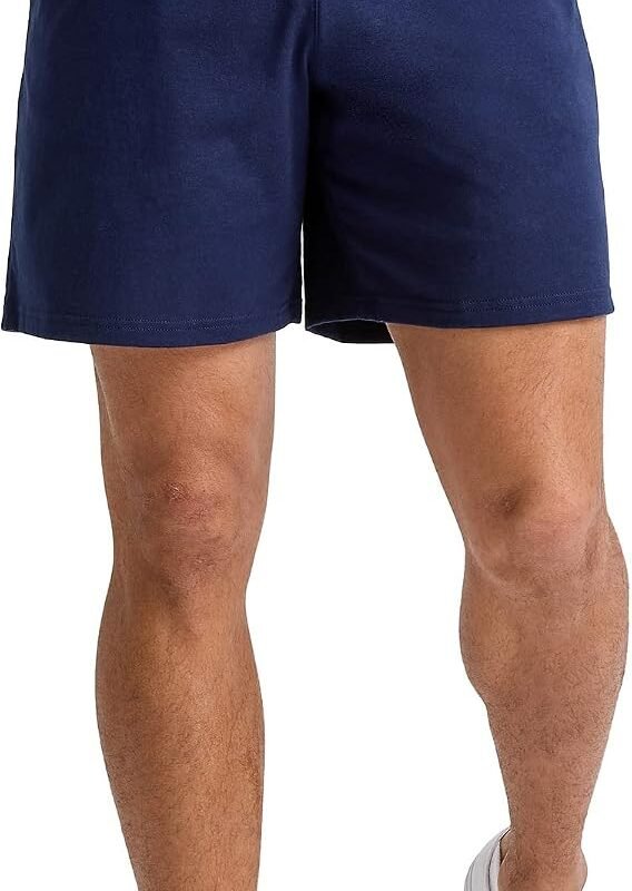 Men  Cotton Shorts with Pockets, Pull-On Jersey Gym Shorts, 7