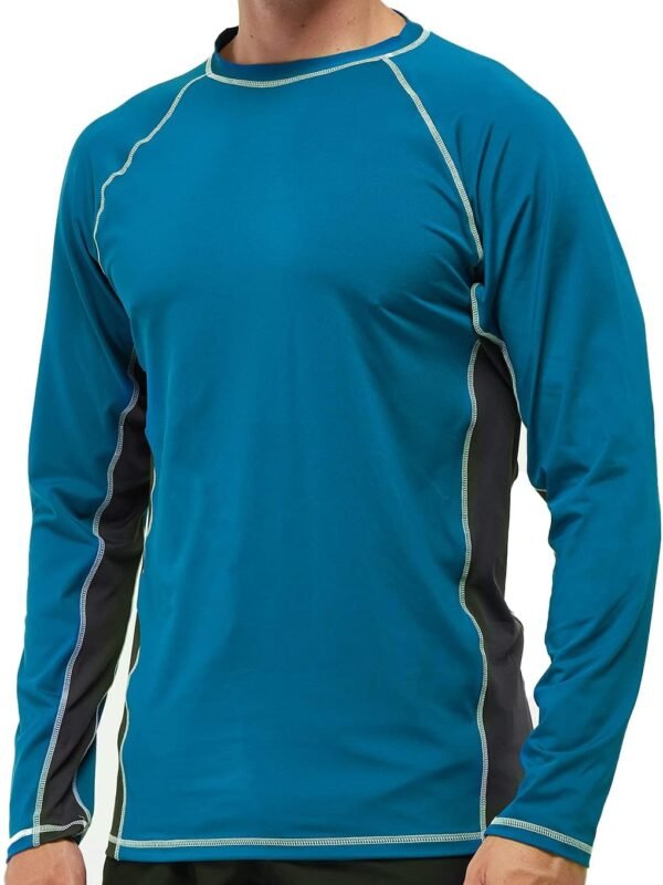 Rash Guard Men Swim Shirt Long Sleeves Diving Rash Vest Fit Top T-Shirt