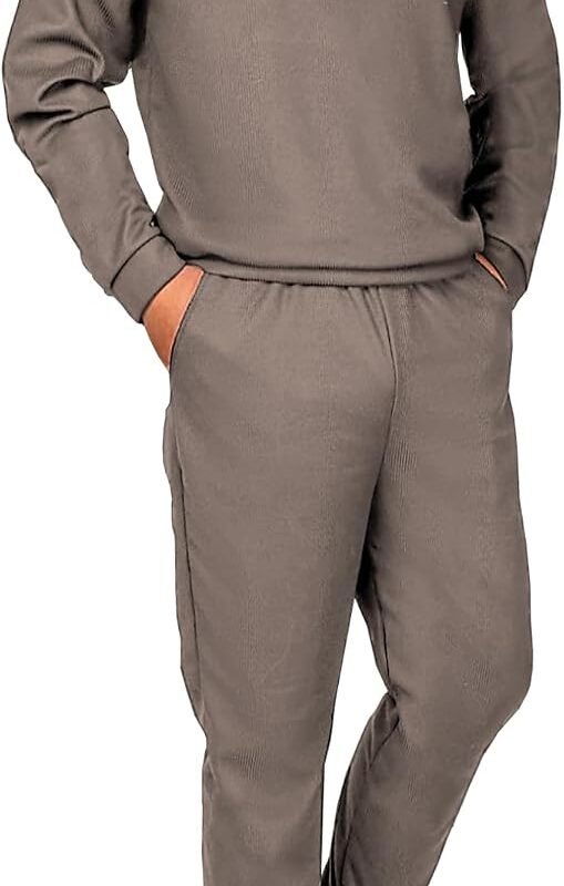 Men Tracksuit 2 Piece Long Sleeve Pullover Outfits Casual Sweatshirt & Jogging Sport Suit Sets with Pockets