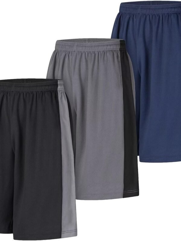 Men Long Athletic Shorts Basketball Gym Quick Dry Camo Shorts with Pockets