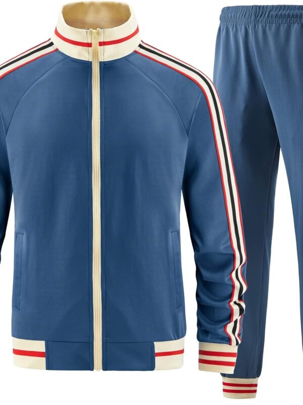 Men Track Suits Sets Long Sleeve Full-zip Sweatsuit Active Jackets and Pants 2 Piece Outfits