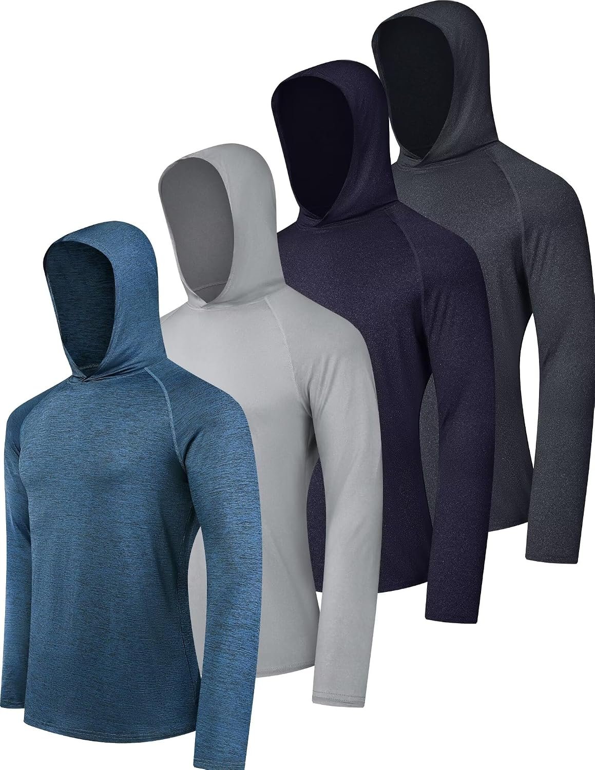 Men Athletic Hoodies Long Sleeve Fishing Shirts for Men UPF 50+ SPF UV Sun Protection Shirts Rash Guards