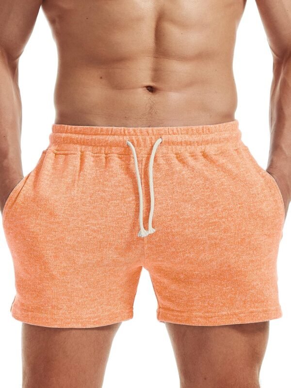 Men Athletic Sweat Shorts 5.5" Elastic Waist Casual Pajama Short with Pocket Gym Workout Short Shorts for Men